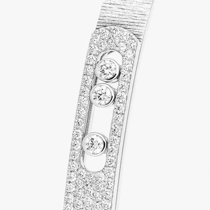 [LunaMar]MOVE NOA CISELÉ HALF-PAVÉ DIAMOND BANGLE BRACELET