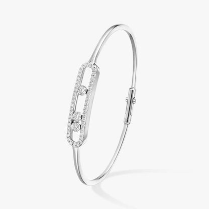 [LunaMar]MOVE PAVÉ DIAMOND BANGLE BRACELET M