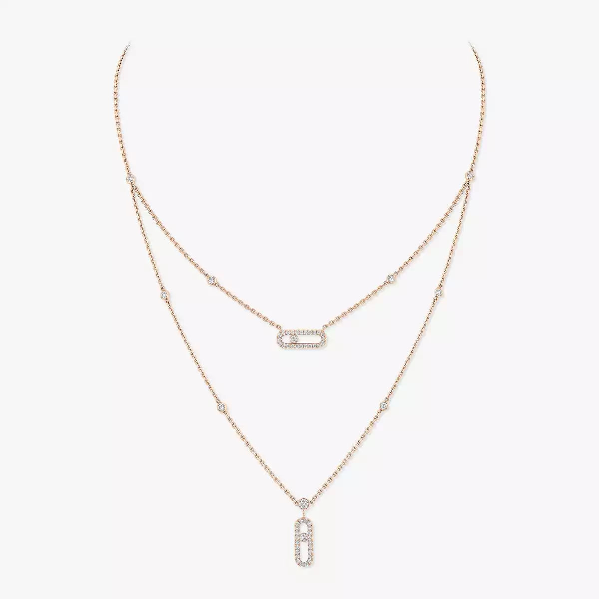 [LunaMar]MOVE UNO 2-ROW PAVÉ NECKLACE