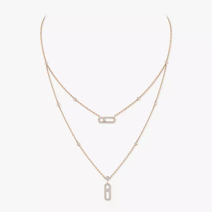[LunaMar]MOVE UNO 2-ROW PAVÉ NECKLACE