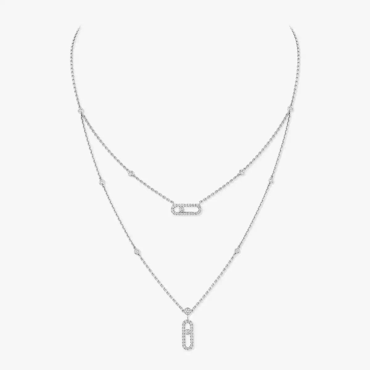[LunaMar]MOVE UNO 2-ROW PAVÉ NECKLACE