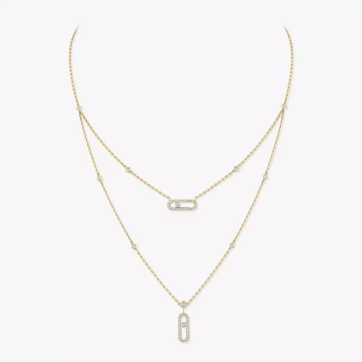 [LunaMar]MOVE UNO 2-ROW PAVÉ NECKLACE