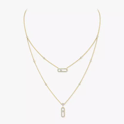 [LunaMar]MOVE UNO 2-ROW PAVÉ NECKLACE