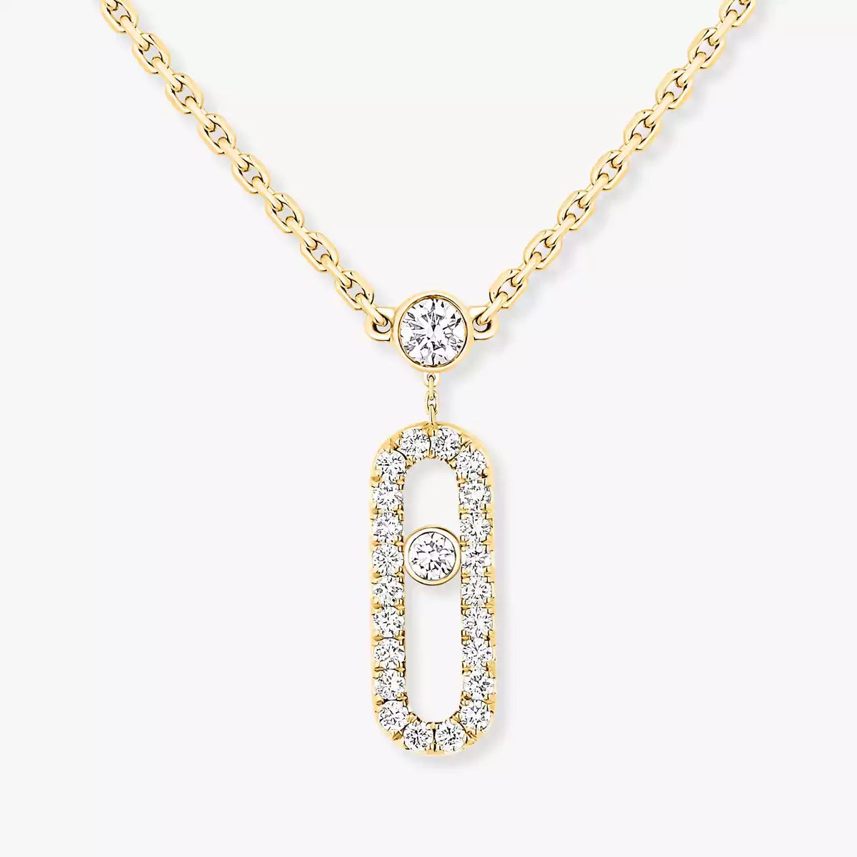 [LunaMar]MOVE UNO 2-ROW PAVÉ NECKLACE