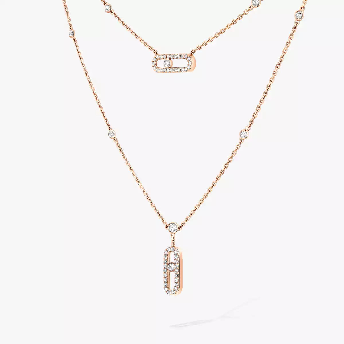 [LunaMar]MOVE UNO 2-ROW PAVÉ NECKLACE