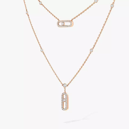 [LunaMar]MOVE UNO 2-ROW PAVÉ NECKLACE