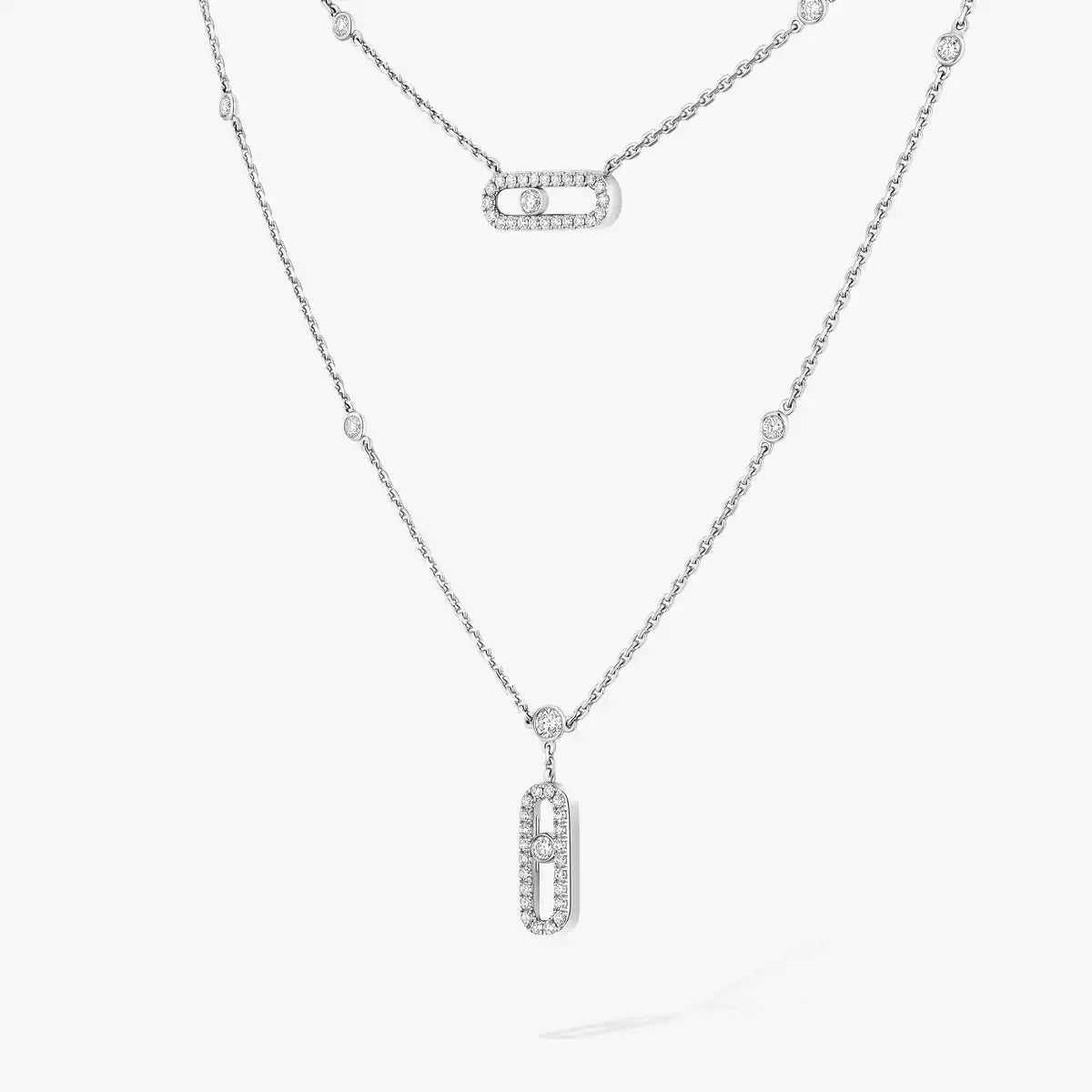 [LunaMar]MOVE UNO 2-ROW PAVÉ NECKLACE