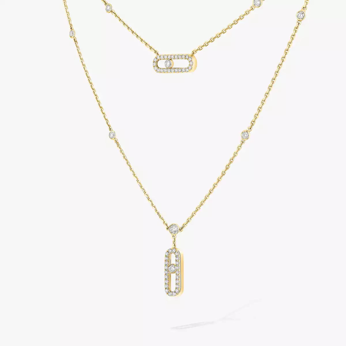[LunaMar]MOVE UNO 2-ROW PAVÉ NECKLACE