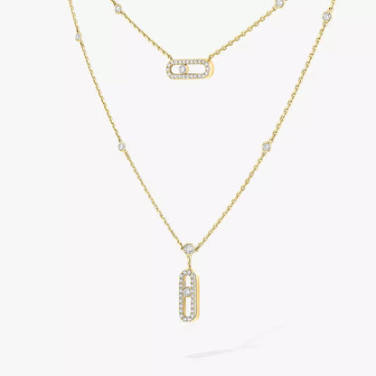 [LunaMar]MOVE UNO 2-ROW PAVÉ NECKLACE