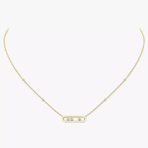 [LunaMar]MOVE PAVÉ PENDANT 4 MOVING DIAMONDS NECKLACE