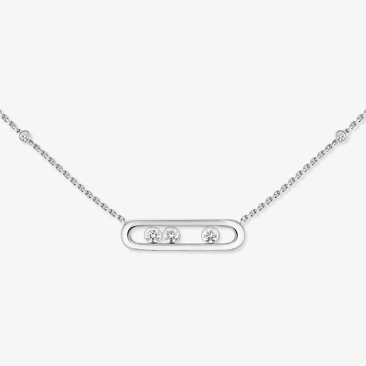 [LunaMar]MOVE PAVÉ PENDANT 4 MOVING DIAMONDS NECKLACE