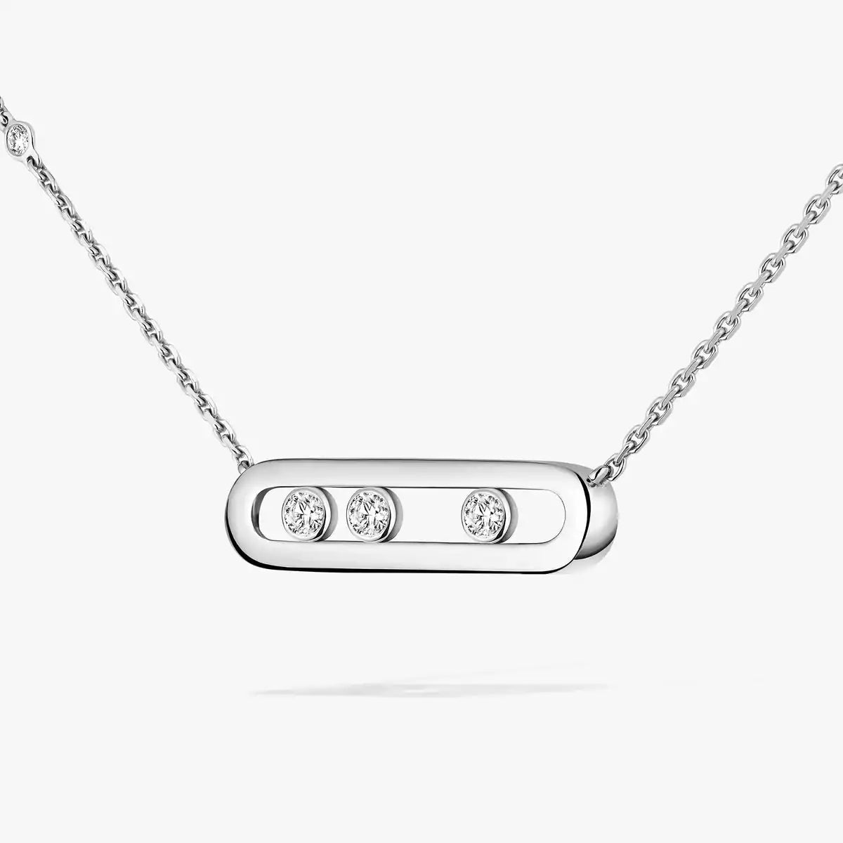 [LunaMar]MOVE PAVÉ PENDANT 4 MOVING DIAMONDS NECKLACE