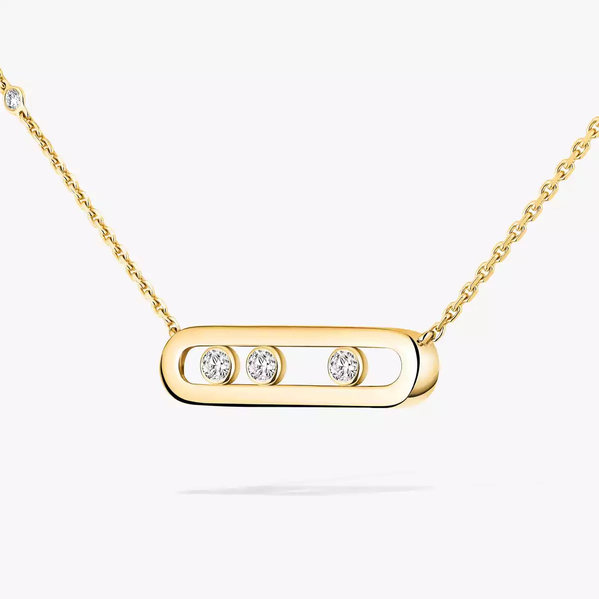 [LunaMar]MOVE PAVÉ PENDANT 4 MOVING DIAMONDS NECKLACE