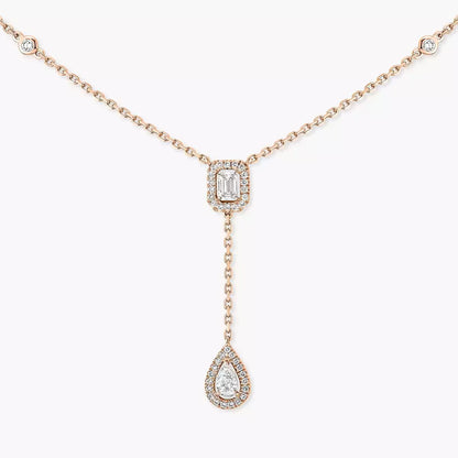[LunaMar]SUGAR CUBE & TEARDROP FULL PAVÉ NECKLACE