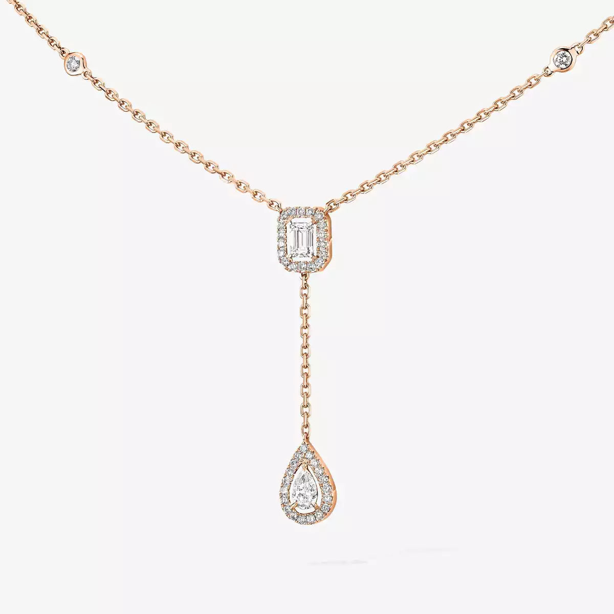 [LunaMar]SUGAR CUBE & TEARDROP FULL PAVÉ NECKLACE
