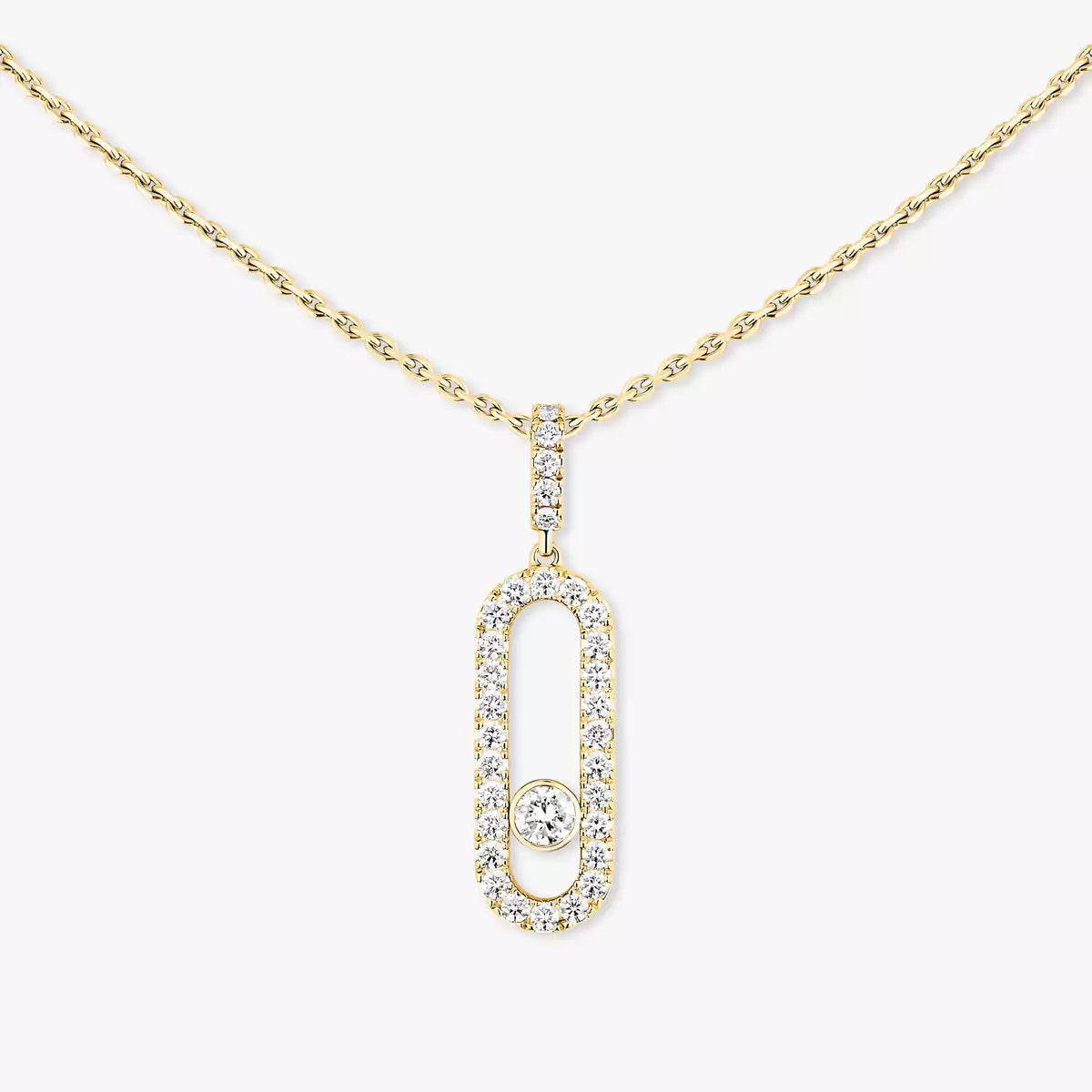 [LunaMar]MOVE UNO FULL PAVÉ DIAMOND NECKLACE