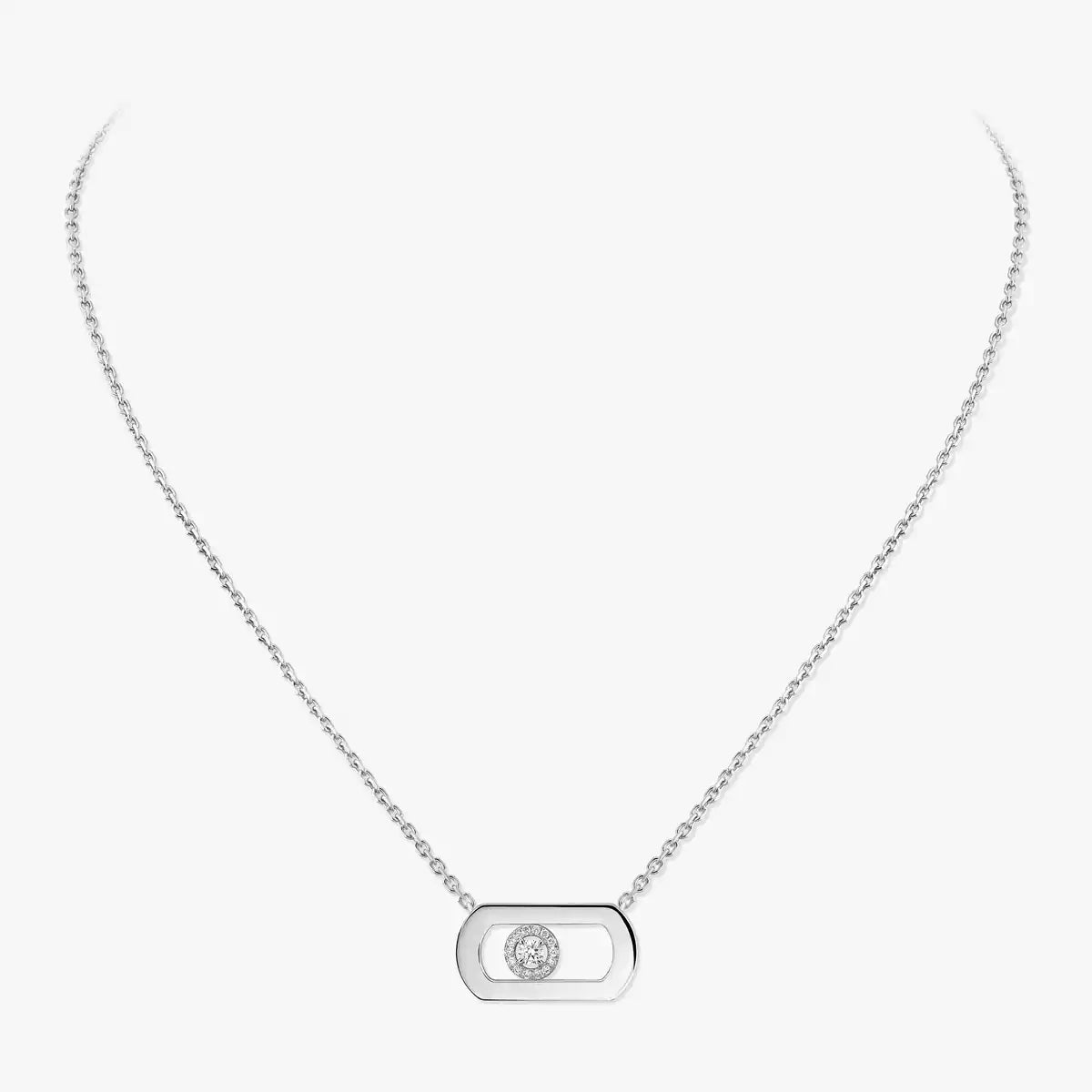 [LunaMar]LARGE MOVE PENDANT SINGLE DIAMOND NECKLACE
