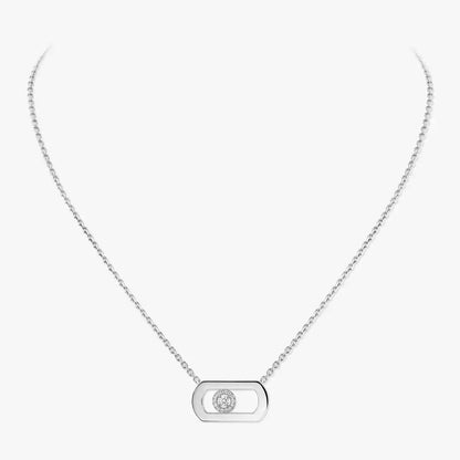 [LunaMar]LARGE MOVE PENDANT SINGLE DIAMOND NECKLACE