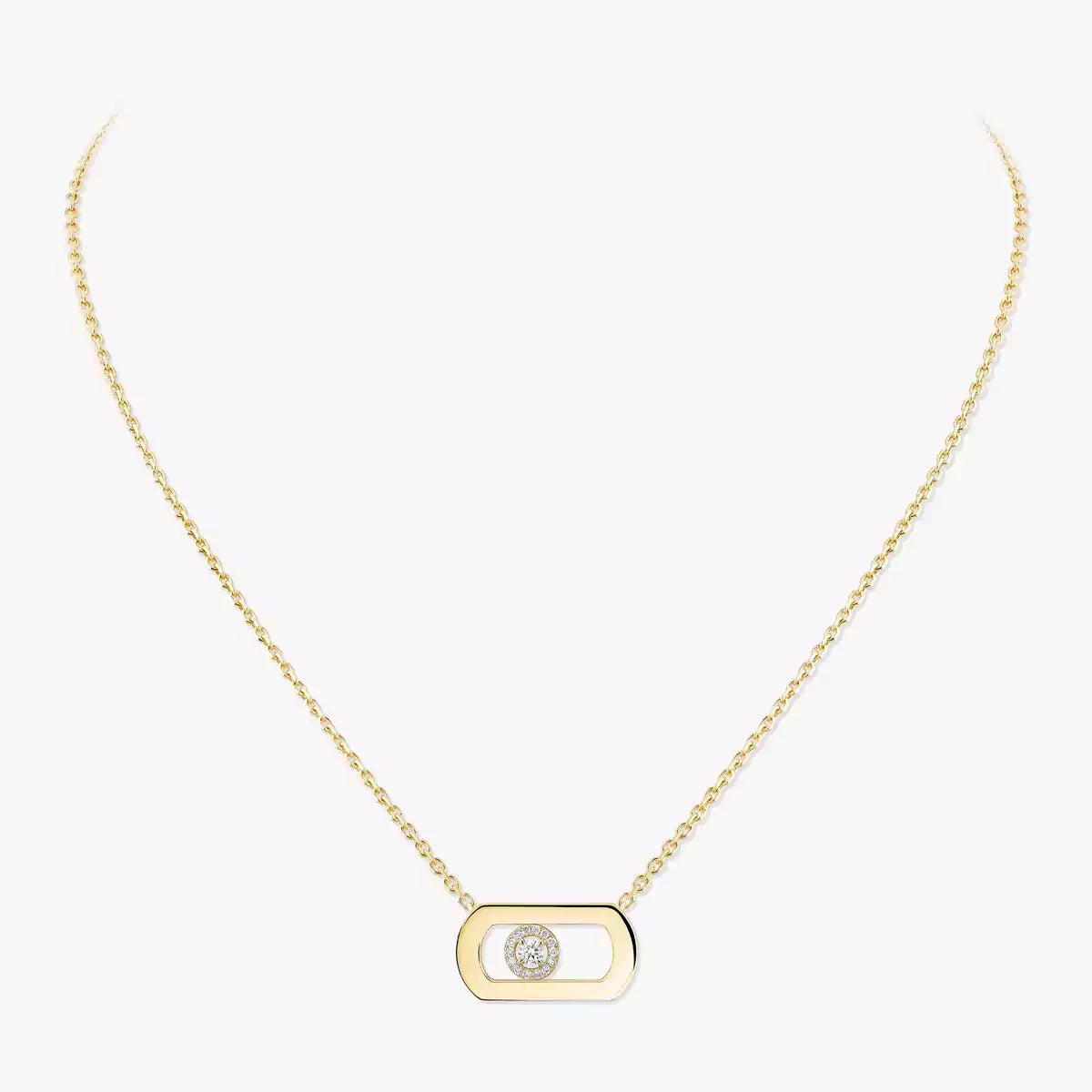 [LunaMar]LARGE MOVE PENDANT SINGLE DIAMOND NECKLACE