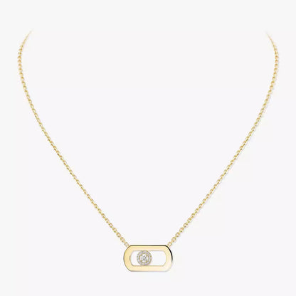 [LunaMar]LARGE MOVE PENDANT SINGLE DIAMOND NECKLACE