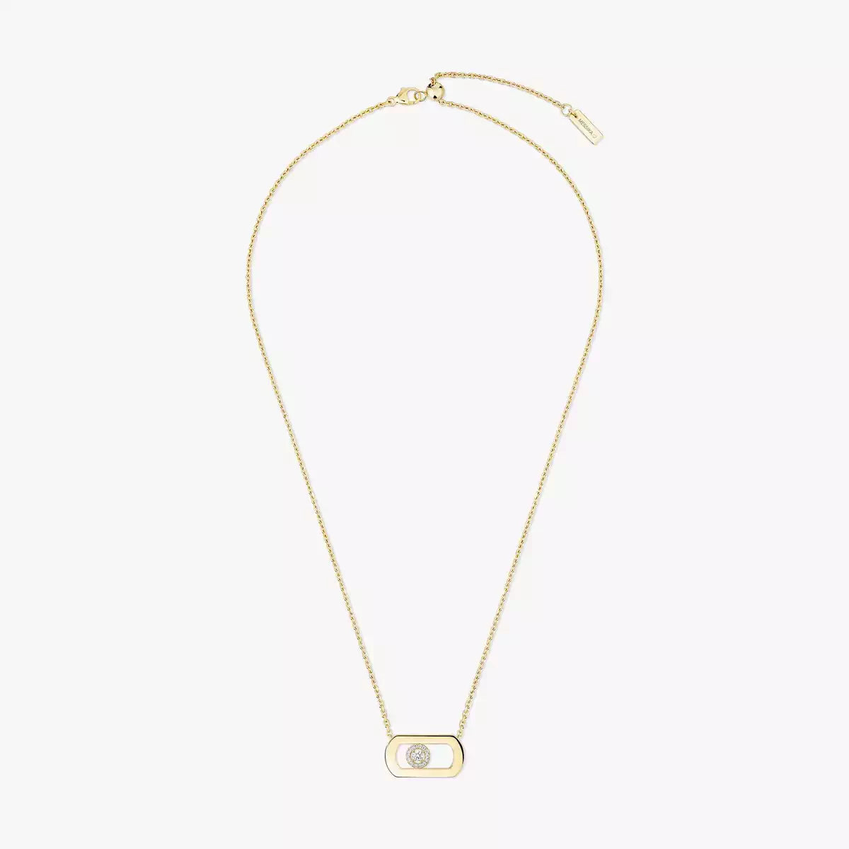 [LunaMar]LARGE MOVE PENDANT SINGLE DIAMOND NECKLACE