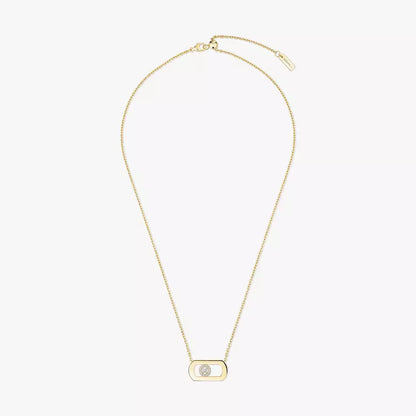 [LunaMar]LARGE MOVE PENDANT SINGLE DIAMOND NECKLACE