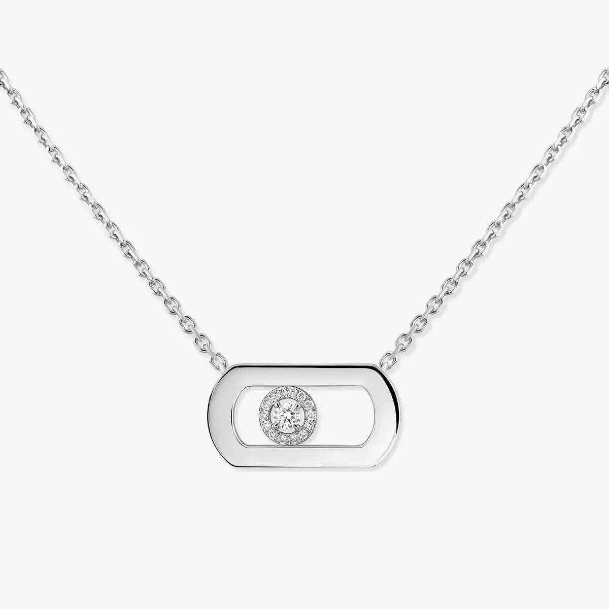 [LunaMar]LARGE MOVE PENDANT SINGLE DIAMOND NECKLACE