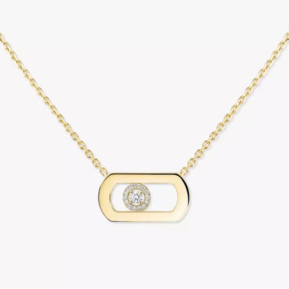 [LunaMar]LARGE MOVE PENDANT SINGLE DIAMOND NECKLACE