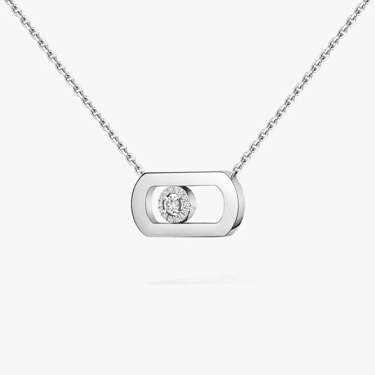 [LunaMar]LARGE MOVE PENDANT SINGLE DIAMOND NECKLACE