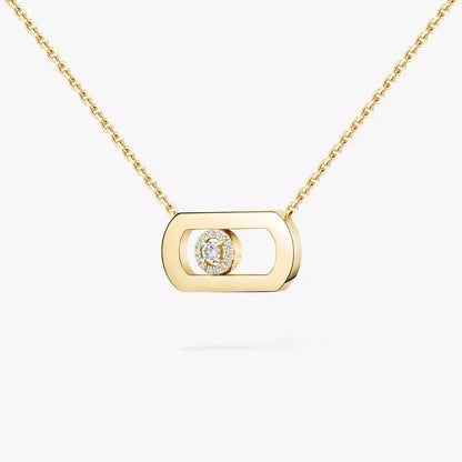[LunaMar]LARGE MOVE PENDANT SINGLE DIAMOND NECKLACE