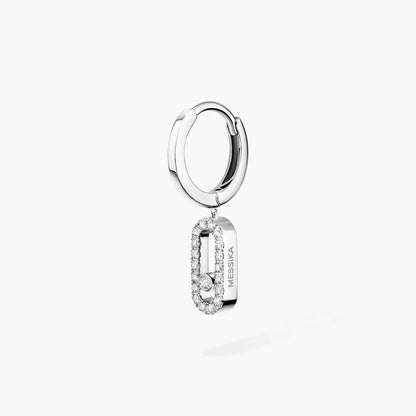 [LunaMar]MOVE UNO SINGLE DIAMOND HOOP EARRINGS