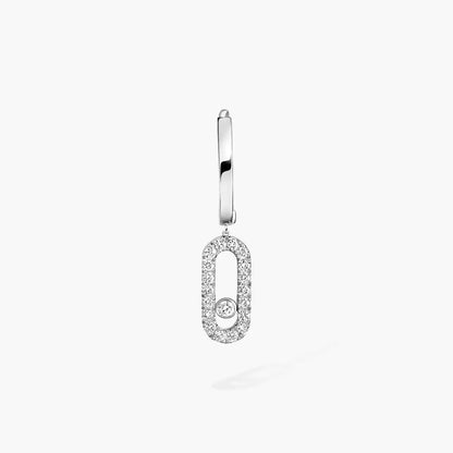 [LunaMar]MOVE UNO SINGLE DIAMOND HOOP EARRINGS
