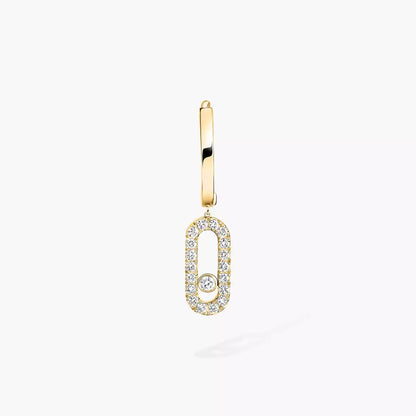 [LunaMar]MOVE UNO SINGLE DIAMOND HOOP EARRINGS