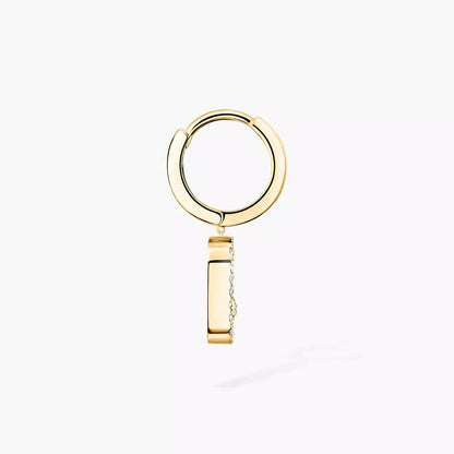 [LunaMar]MOVE UNO SINGLE DIAMOND HOOP EARRINGS