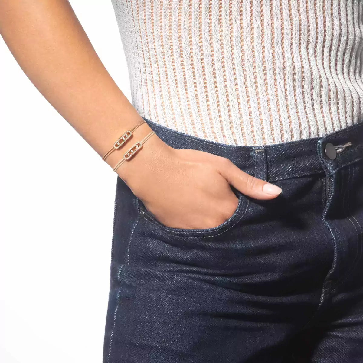 [LunaMar]CARE(S) PAVÉ CORD BRACELET