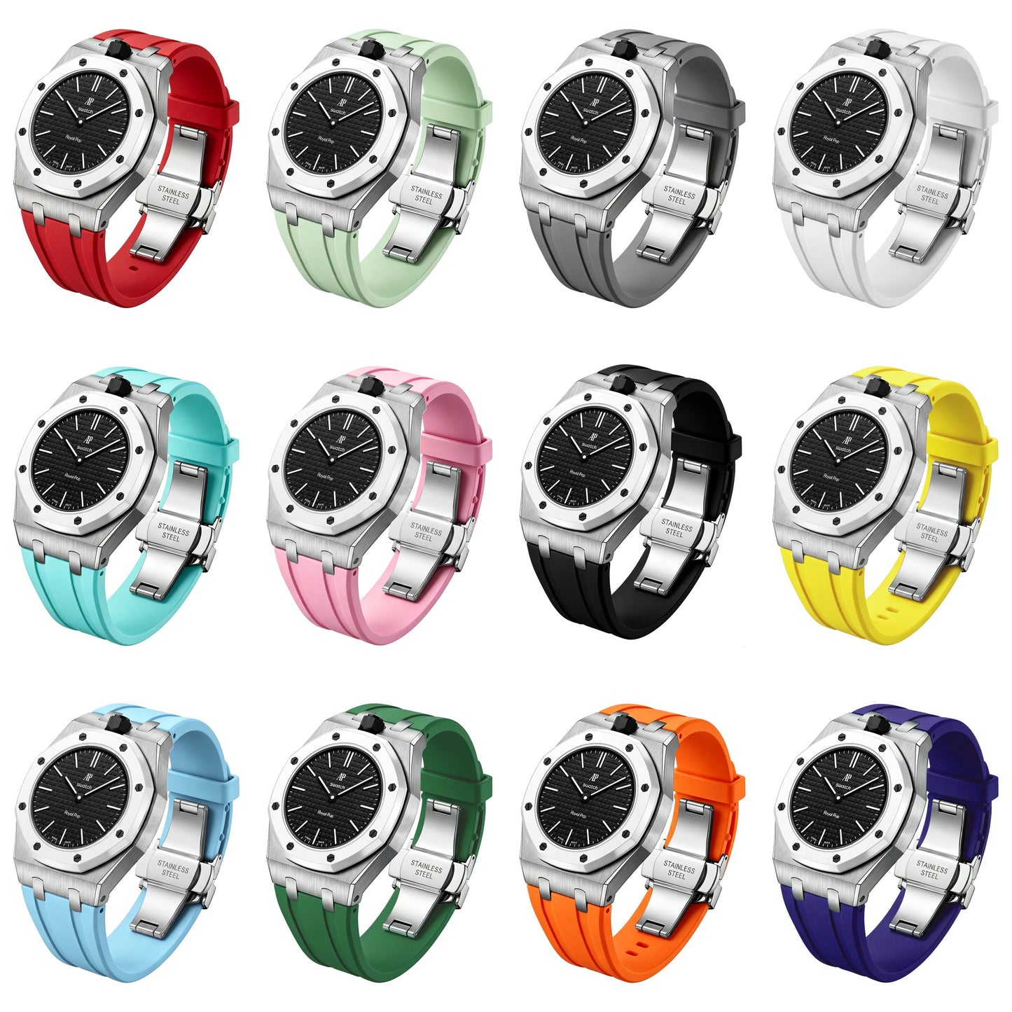 [LunaMar]Royal Oak Pop Exclusive Steel Case & Silicone Strap With Cradle