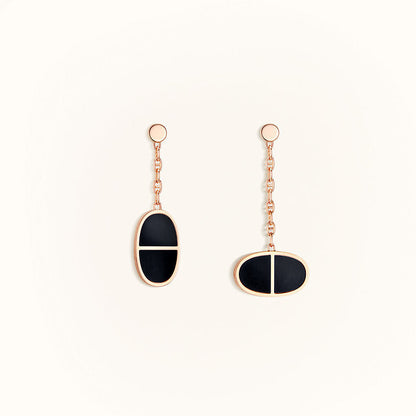 [LunaMar]CHAINE VERSO BLACK CERAMIC EARRINGS