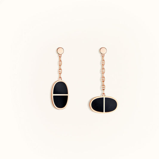 [LunaMar]CHAINE VERSO BLACK CERAMIC EARRINGS