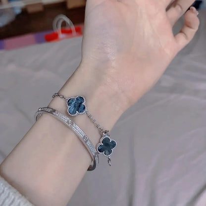 [LunaMar]LUCKY CLOVER 5-MOTIF BRACELET - PIETERSITE COLLECTION