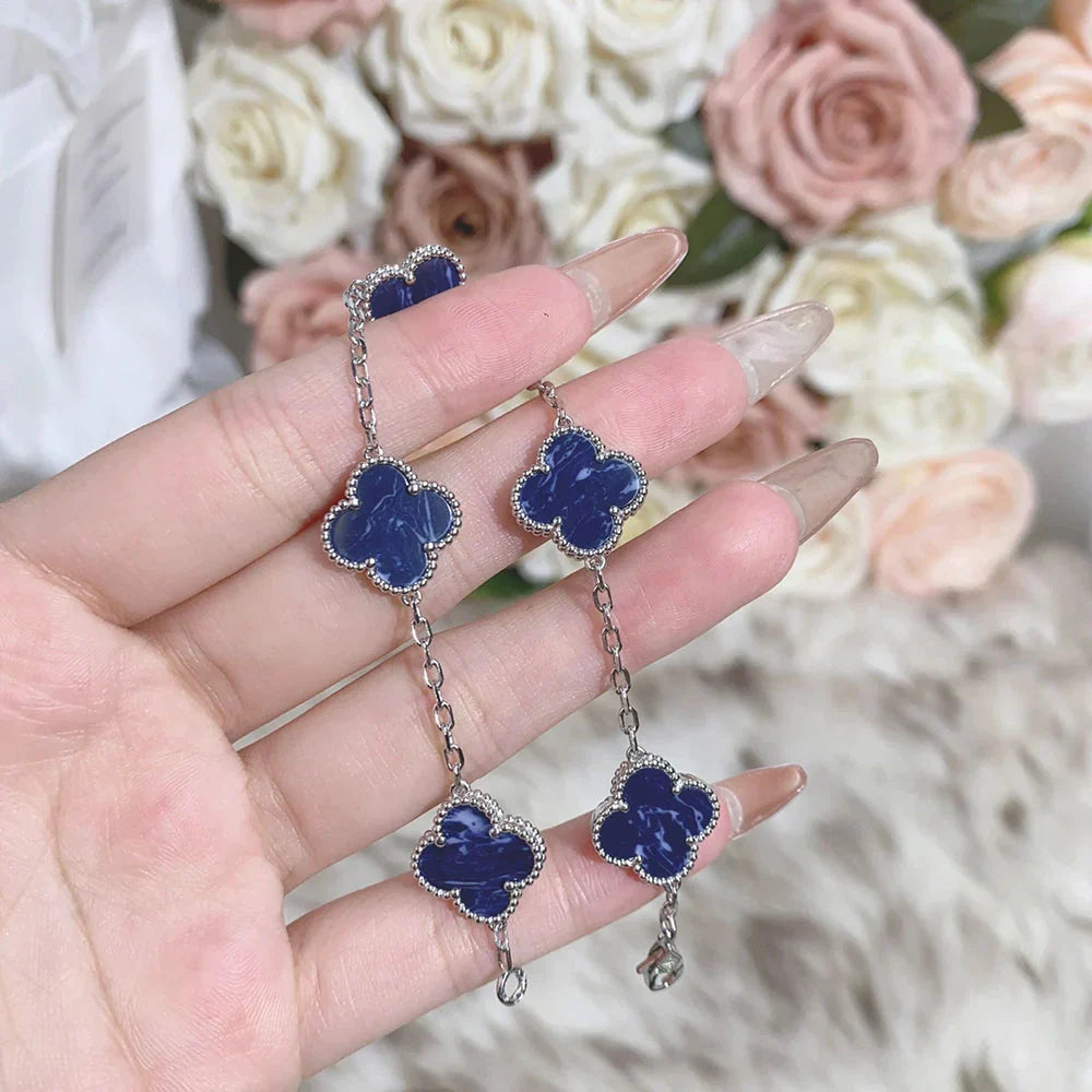 [LunaMar]LUCKY CLOVER 5-MOTIF BRACELET - PIETERSITE COLLECTION