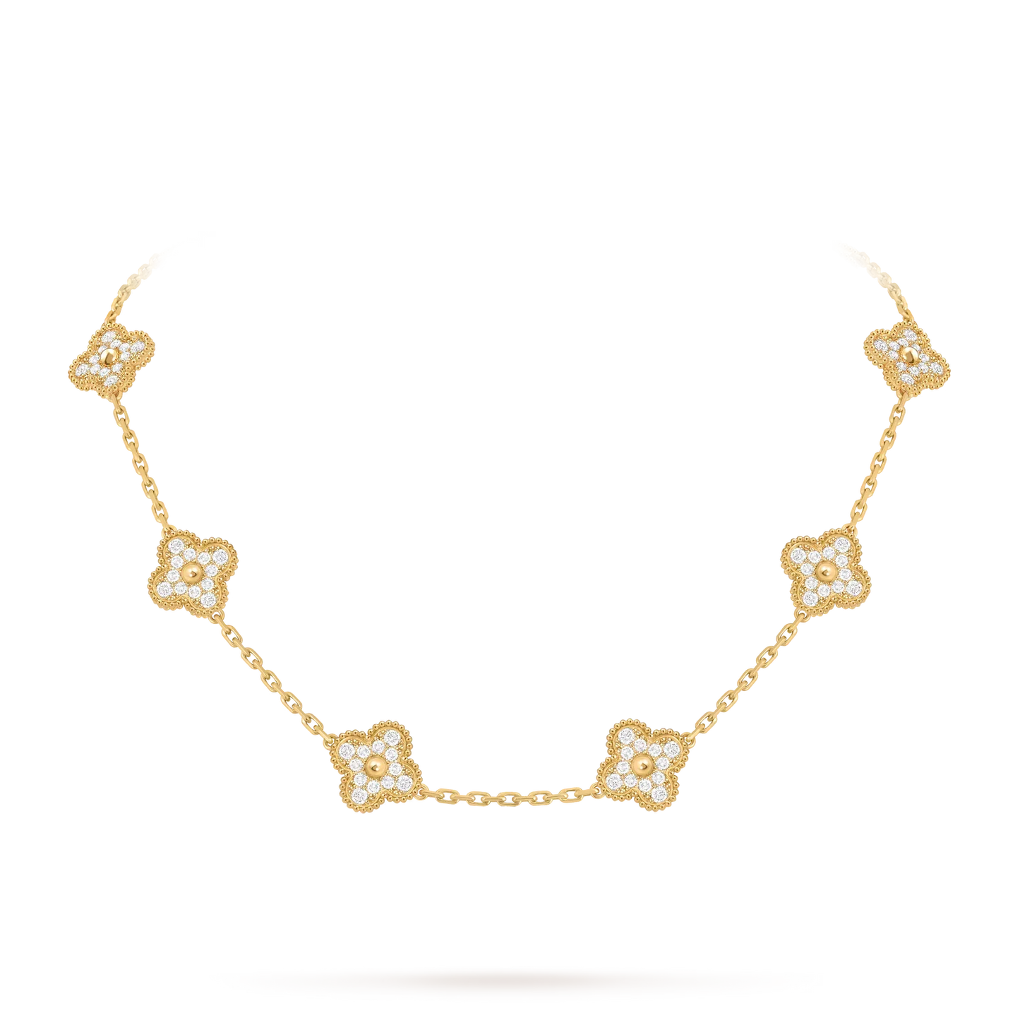 [LunaMar]CLASSIC LUCKY 10-MOTIF CLOVER NECKLACE GOLD COLLECTION