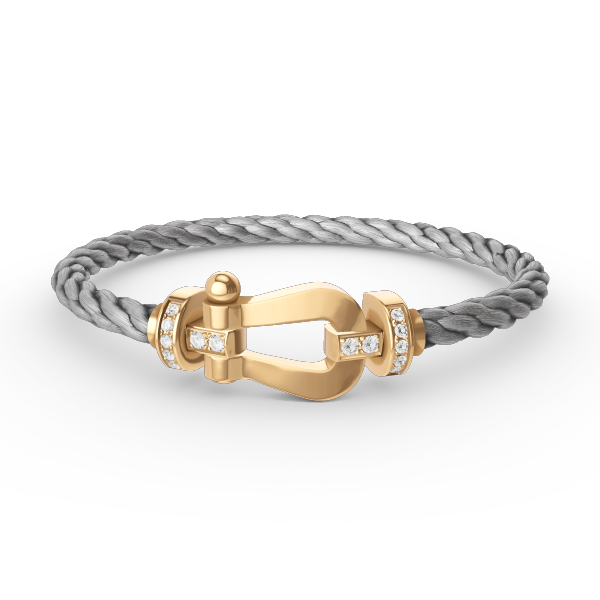 [LunaMar]FORCE LARGE HORSESHOE HALF DIAMOND BRACELET - GOLD