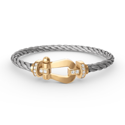 [LunaMar]FORCE LARGE HORSESHOE HALF DIAMOND BRACELET - GOLD