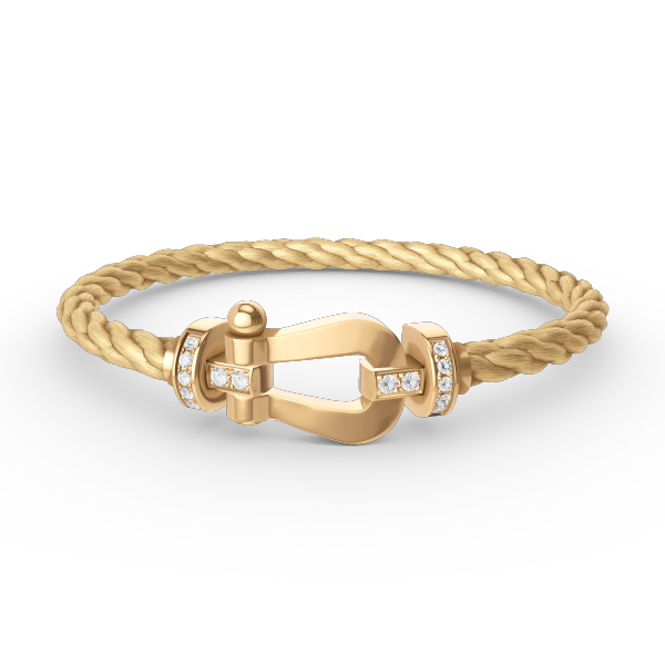 [LunaMar]FORCE LARGE HORSESHOE HALF DIAMOND BRACELET - GOLD