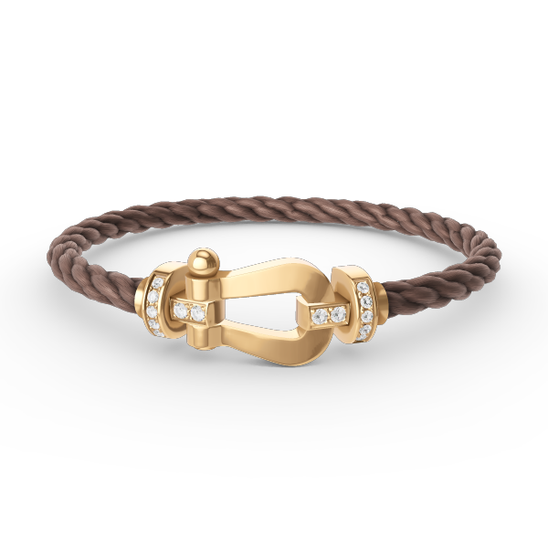 [LunaMar]FORCE LARGE HORSESHOE HALF DIAMOND BRACELET - GOLD
