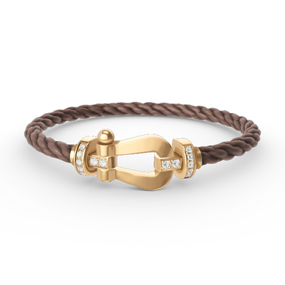 [LunaMar]FORCE LARGE HORSESHOE HALF DIAMOND BRACELET - GOLD