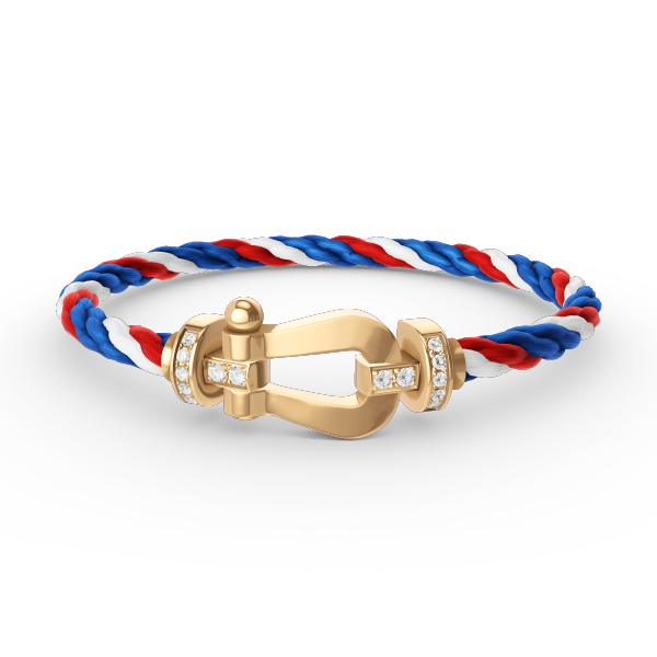 [LunaMar]FORCE LARGE HORSESHOE HALF DIAMOND BRACELET - GOLD