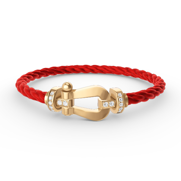 [LunaMar]FORCE LARGE HORSESHOE HALF DIAMOND BRACELET - GOLD