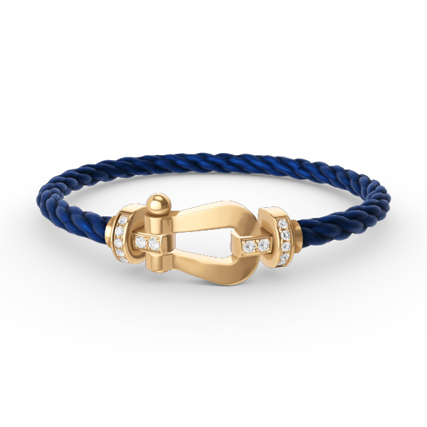 [LunaMar]FORCE LARGE HORSESHOE HALF DIAMOND BRACELET - GOLD