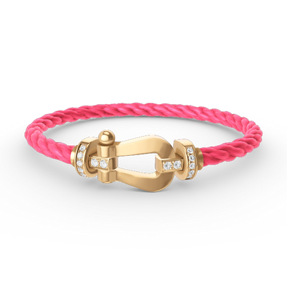 [LunaMar]FORCE LARGE HORSESHOE HALF DIAMOND BRACELET - GOLD